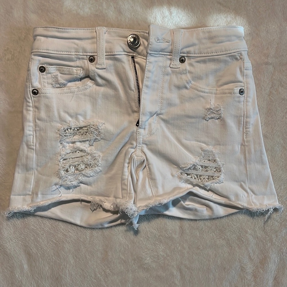 White American Eagle Hi-Rise Shorts